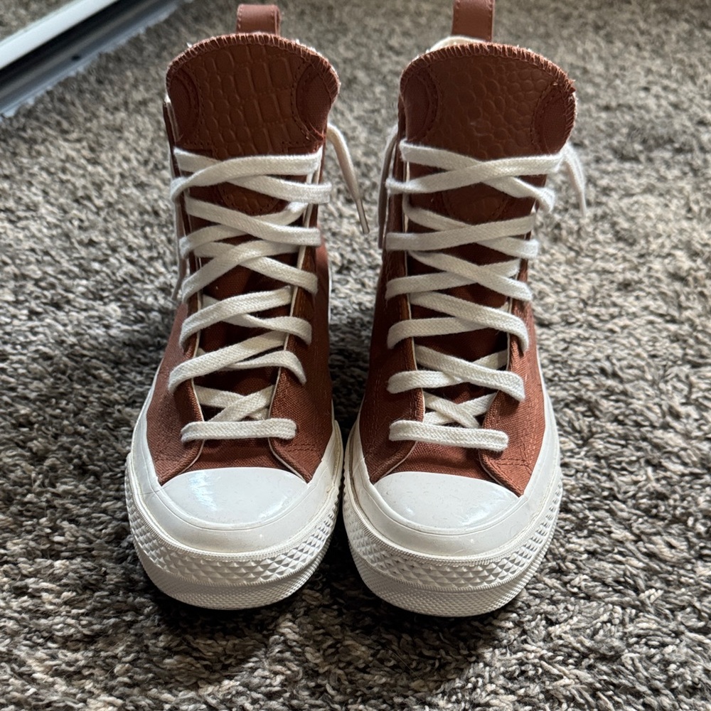 Converse Chuck Taylor Brown and White Athletic Shoes